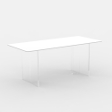 Table de salle à manger transparente 140x80cm design moderne Faust Vente