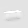 Table de salle à manger transparente 140x80cm design moderne Faust Remises