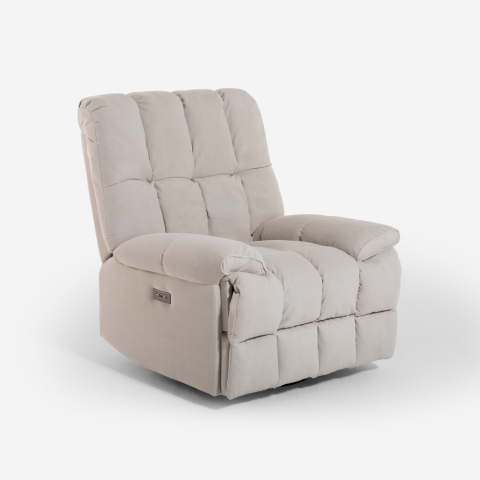 Fauteuil relax électrique inclinable en tissu chargeur USB Michelle Promotion