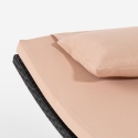 Chaise longue pliable en rotin avec coussin Tenerife Réductions