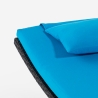 Lot de 2 chaises longues en rotin avec table pliante Lanzarote 