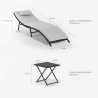 Lot de 2 chaises longues en rotin avec table pliante Lanzarote 