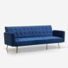 Canapé convertible 3 places clic clac moderne en velours avec pieds dorés Caullae Remises