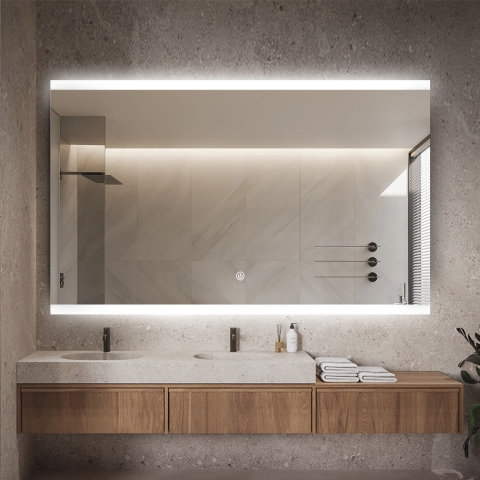 Miroir de salle de bain rectangulaire rétroéclairé 130x80cm LED Krona XL Promotion