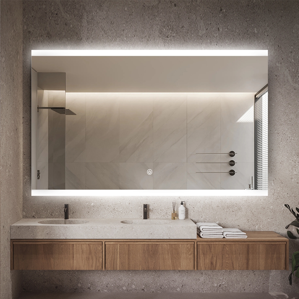 Miroir salle de bain rectangulaire rétroéclairé 130x80cm LED Krona XL Promotion Miroir salle de bain rectangulaire rétroéclairé 130x80cm LED Krona XL Promotion
