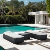 2 transats de jardin en rotin avec petite table d'extérieur Bali Vente
