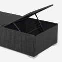 2 transats de jardin en rotin avec petite table d'extérieur Bali Dimensions