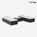 2 transats de jardin en rotin avec petite table d'extérieur Bali Promotion