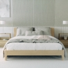 Lit double 160x190 design moderne en bois avec sommier et lattes Linz Offre