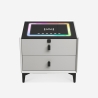 Table de chevet connectée charge sans fil USB Bluetooth 2 tiroirs Luk Remises