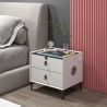Table de chevet connectée charge sans fil USB Bluetooth 2 tiroirs Luk Réductions