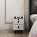 Table de chevet connectée blanche avec LED et recharge sans fil Tainy Vente