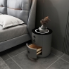 Table de chevet moderne ronde charge sans fil LED 2 tiroirs Moho Catalogue