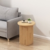 Table basse ronde de salon 45x55cm en bois cannelé noir Quid Choix