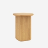 Table basse ronde de salon 45x55cm en bois cannelé noir Quid Réductions