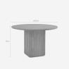 Table basse ronde en bois noir de 120 cm pour la cuisine et le salon Tiwit Modèle