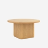 Table basse en bois noir ronde 80x45cm à rainures Vaik Catalogue