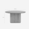Table basse en bois noir ronde 80x45cm à rainures Vaik Prix