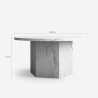 Table basse ronde contemporaine de 80cm pour salon effet marbre Deki Remises