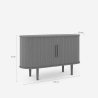 Buffet vintage 2 portes coulissantes en bois 120cm pour salon Ambis 