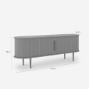 Meuble TV vintage en bois avec portes coulissantes cannées Fersit Prix