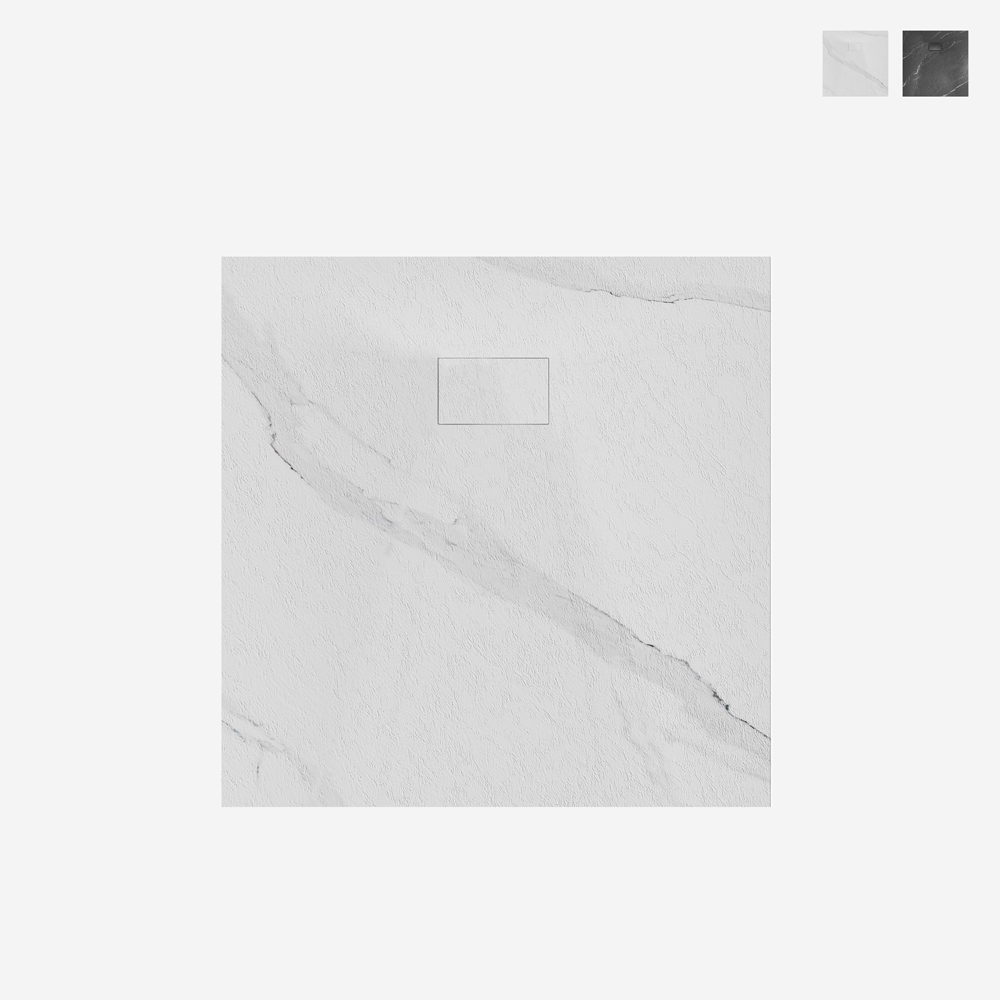 Receveur de douche carré ultra-plat effet marbre 90x90cm Stone MM Promotion
