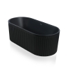 Baignoire autoportante noire mate 170x80cm nervurée Kimolos Dark Vente