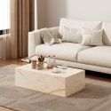 Table basse design contemporain effet marbre 90x50x28cm Mahner Remises