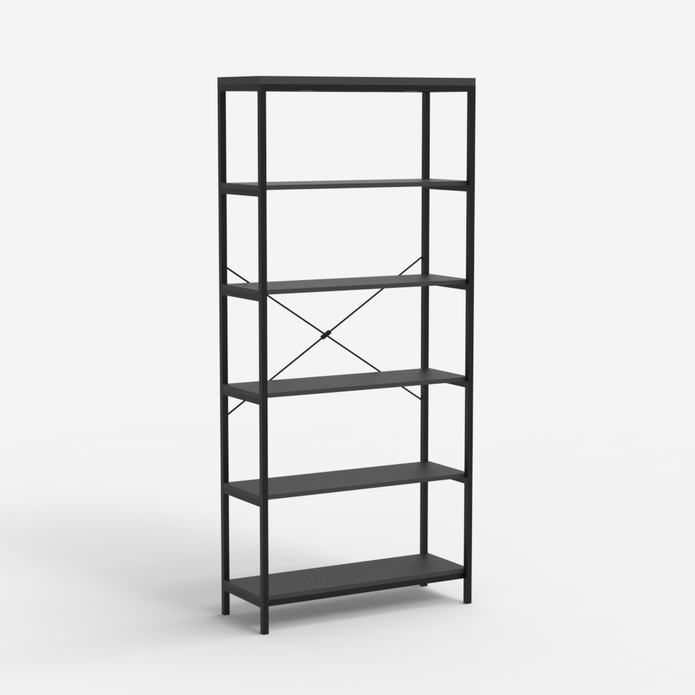 Etagère murale style minimaliste industriel métal noir Murat