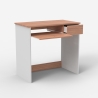 Bureau gain de place 80cm télétravail blanc et bois Madrid Vente