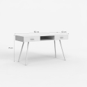 Bureau style nordique blanc scandinave 2 tiroirs 150x60cm Sidney Remises