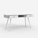 Bureau style nordique blanc scandinave 2 tiroirs 150x60cm Sidney Vente