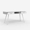 Bureau style nordique blanc scandinave 2 tiroirs 150x60cm Sidney Vente