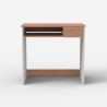 Bureau gain de place 80cm télétravail blanc et bois Madrid Offre