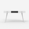Bureau style nordique blanc scandinave 2 tiroirs 150x60cm Sidney Offre