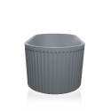 Baignoire îlot ovale 170x80cm design cannelé gris Kimolos Moon Offre