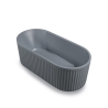 Baignoire îlot ovale 170x80cm design cannelé gris Kimolos Moon Vente
