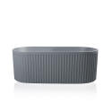 Baignoire îlot ovale 170x80cm design cannelé gris Kimolos Moon Remises