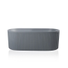 Baignoire îlot ovale 170x80cm design cannelé gris Kimolos Moon Remises