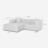 Canapé modulaire 3 places en tissu modulable avec méridienne d'angle Lorys 