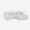 Canapé d'angle modulaire 3 places avec péninsule en tissu Rylos 