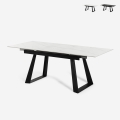 Table à manger extensible moderne 160-200x90cm effet marbre Caracas Promotion