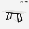 Table à manger extensible moderne 160-200x90cm effet marbre Caracas Promotion