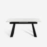 Table à manger extensible moderne 160-200x90cm effet marbre Caracas Réductions