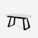 Table à manger extensible moderne 160-200x90cm effet marbre Caracas Remises