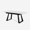 Table à manger extensible moderne 160-200x90cm effet marbre Caracas Choix