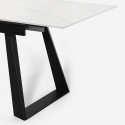 Table à manger extensible moderne 160-200x90cm effet marbre Caracas Modèle