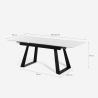 Table à manger extensible moderne 160-200x90cm effet marbre Caracas 