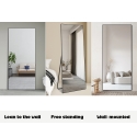 Miroir vertical sur pied ou mural noir moderne Hamstur-B Remises