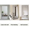 Miroir vertical sur pied ou mural noir moderne Hamstur-B Remises